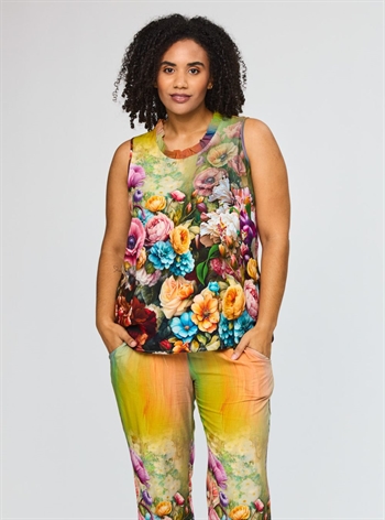 Studio - Aisha Top, Blomster i Multi farver